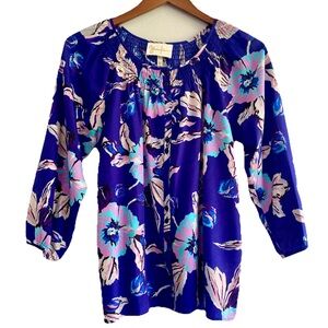 Yumi Kim Floral Blouse Tropical Silky Colorful Medium